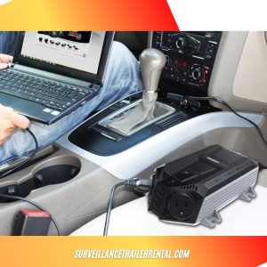 Laptop and other devices connected to a power inverter